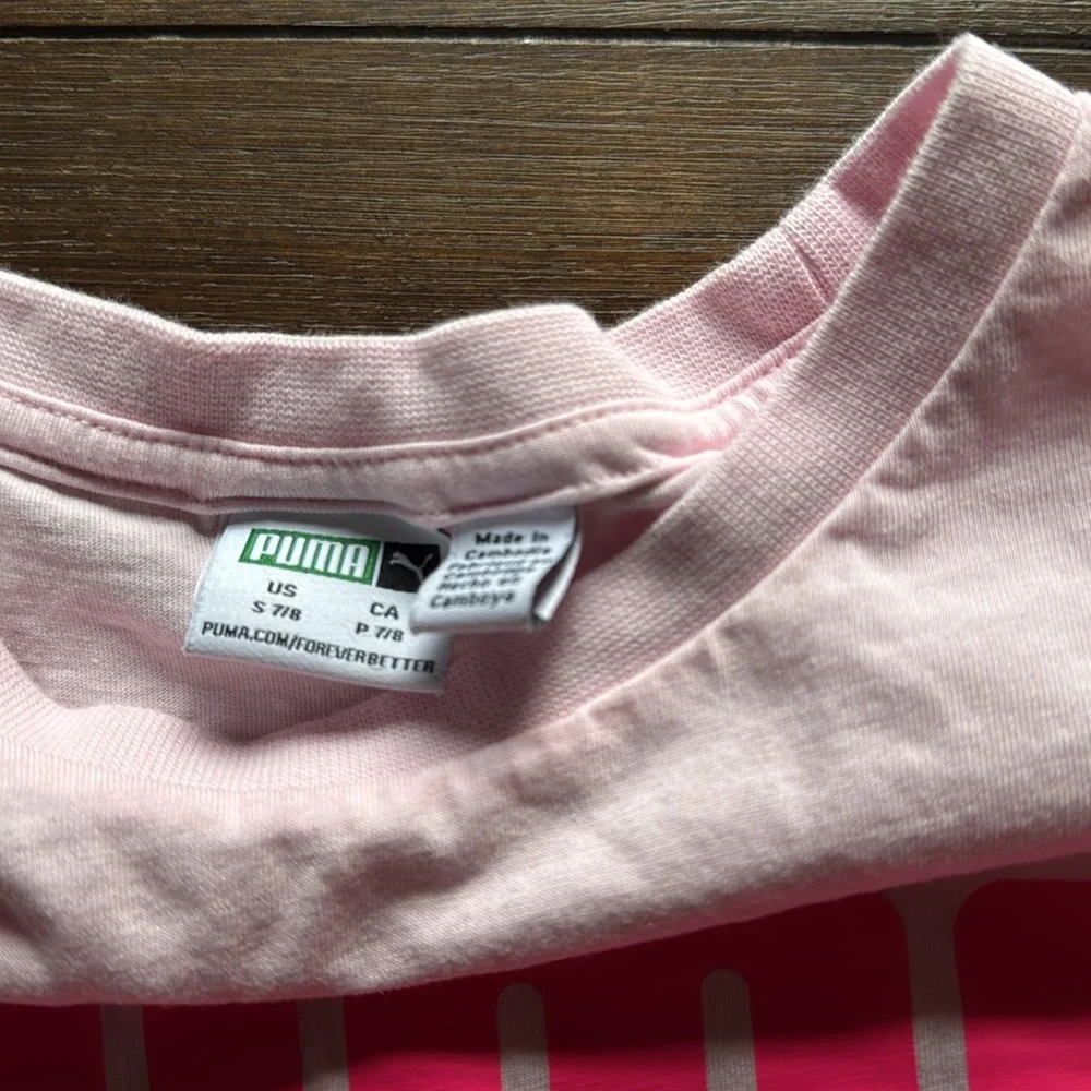 Two (2) Size S (7/8) PUMA GIRLS SHORT SLEEVED cotton tees